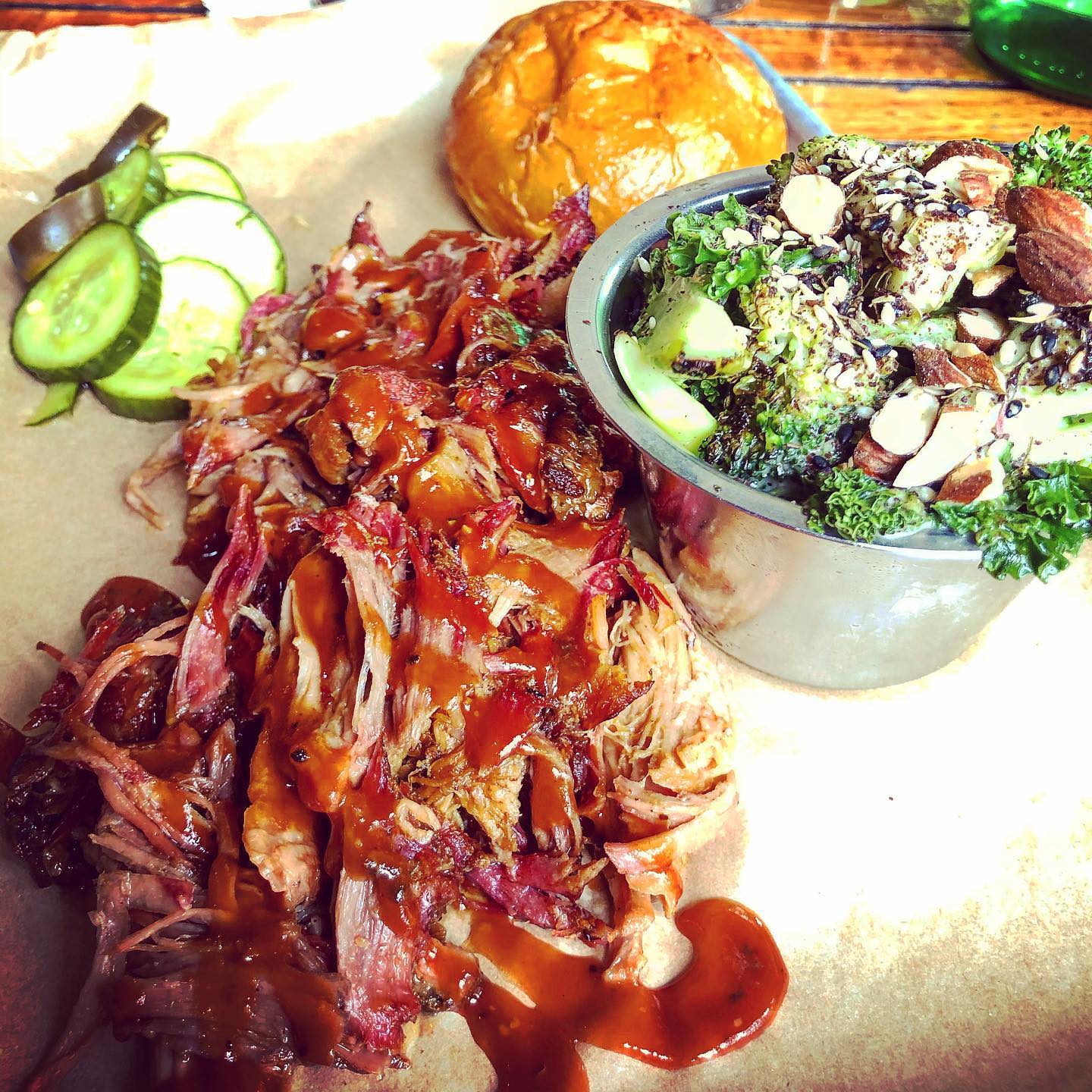 Pulled Pork Platter with Broccoli Salad Ross M. W.